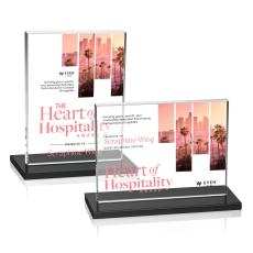 Emperor Full Color Black Rectangle Crystal Award - Crystal Awards