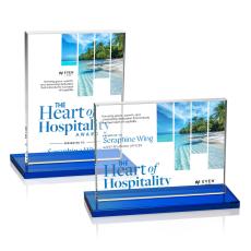 Emperor Full Color Blue Rectangle Crystal Award - Awards and Trophies