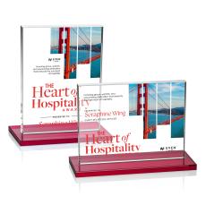 Emperor Full Color Red (Horiz) Rectangle Crystal Award - Crystal Awards