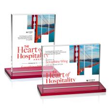Emperor Full Color Red Rectangle Crystal Award - Awards and Trophies