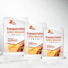 Shamrock Full Color Rectangle Crystal Award - Crystal Awards