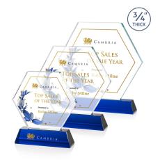 Employee Gifts - Ralston Full Color Blue Polygon Crystal Award