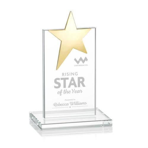 Awards and Trophies - Crystal Awards - Bryanston Gold Star Clear Towers Crystal Award