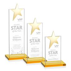 Bryanston Gold Star Amber Towers Crystal Award - Awards and Trophies