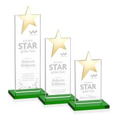 Bryanston Gold Star Green Towers Crystal Award - Crystal Awards