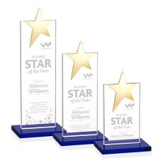 Bryanston Gold Star Blue Towers Crystal Award - Star Awards