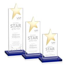 Bryanston Gold Star Blue Towers Crystal Award - Crystal Awards