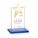 Bryanston Gold Star Sky Blue Towers Crystal Award