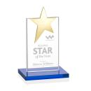 Bryanston Gold Star Sky Blue Towers Crystal Award