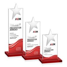 Bryanston Chrome Star Full Color Red Towers Crystal Award - Crystal Awards