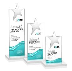 Bryanston Chrome Star Full Color White Towers Crystal Award - Crystal Awards