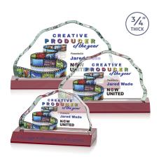 Highbridge Full Color Red Crystal Award - Full Color Imprint