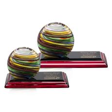 Lunar Globe on Rosewood Base Award - Glass Awards