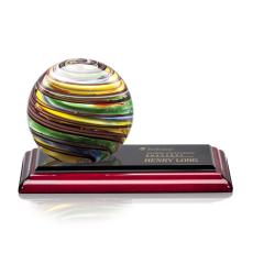 Lunar Globe on Rosewood Base Glass Award - Art Glass Awards