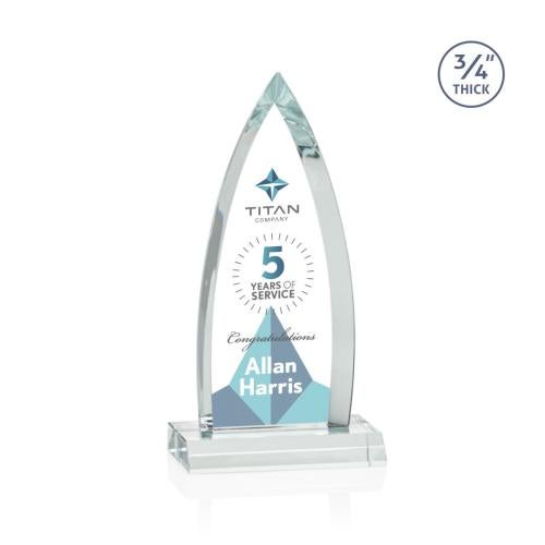 Awards and Trophies - Crystal Awards - Shildon Full Color Starfire Peaks Crystal Award