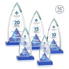 Shildon Full Color Blue Peaks Crystal Award - Crystal Awards