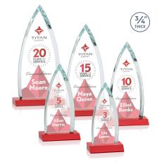 Shildon Full Color Red Peaks Crystal Award - Awards and Trophies