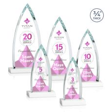 Shildon Full Color White Peaks Crystal Award - Full Color Imprint