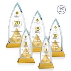 Shildon Full Color Amber on Newhaven Peaks Crystal Award - Full Color Imprint