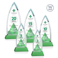 Shildon Full Color Green on Newhaven Peaks Crystal Award - Full Color Imprint
