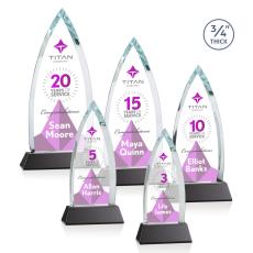 Shildon Full Color Black on Newhaven Peaks Crystal Award - Awards and Trophies