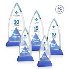 Shildon Full Color Blue on Newhaven Peaks Crystal Award - Full Color Imprint