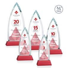 Shildon Full Color Red on Newhaven Peaks Crystal Award - Crystal Awards
