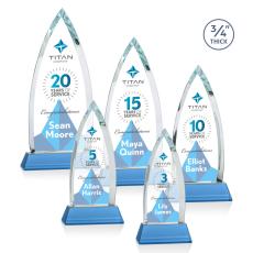 Shildon Full Color Sky Blue on Newhaven Peaks Crystal Award - Crystal Awards