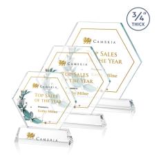 Ralston Full Color Clear Polygon Crystal Award - Full Color Imprint