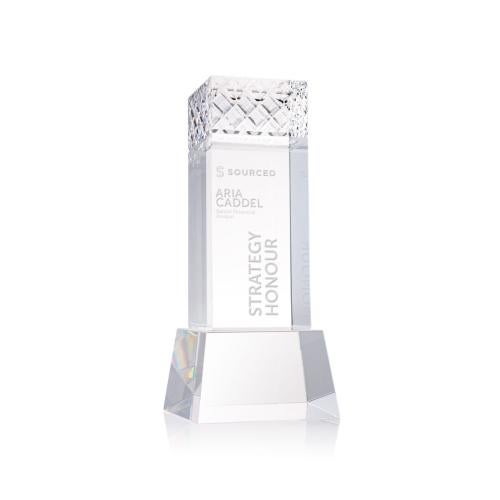 Awards and Trophies - Crystal Awards - Velson Clear on Base Towers Crystal Award