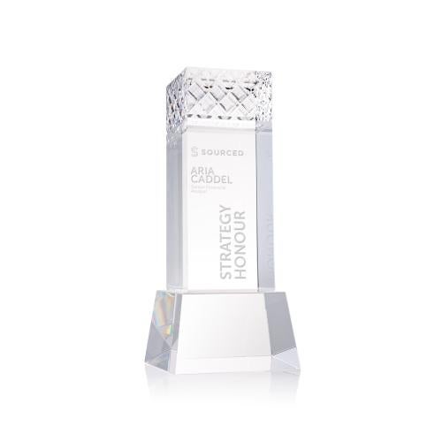 Awards and Trophies - Crystal Awards - Velson Clear on Base Towers Crystal Award