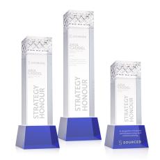 Velson Blue on Base Towers Crystal Award - Crystal Awards