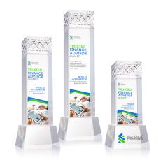 Velson Full Color Clear on Base Towers Crystal Award - Full Color Imprint