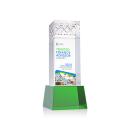 Velson Full Color Green on Base Towers Crystal Award