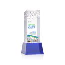Velson Full Color Blue on Base Towers Crystal Award