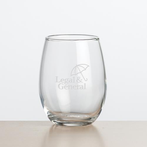 Corporate Gifts - Barware - Wine Glasses - Stanford Stemless Wine - Deep Etch