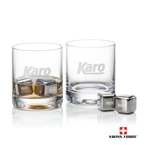 Corporate Gifts - Barware - Gift Sets - Swiss Force® S/S Ice Cubes & 2 Dresden OTR