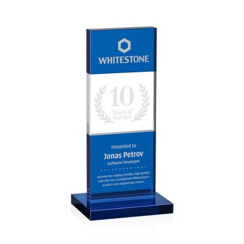 Awards and Trophies - Crystal Awards - Basilia Blue Towers Crystal Award