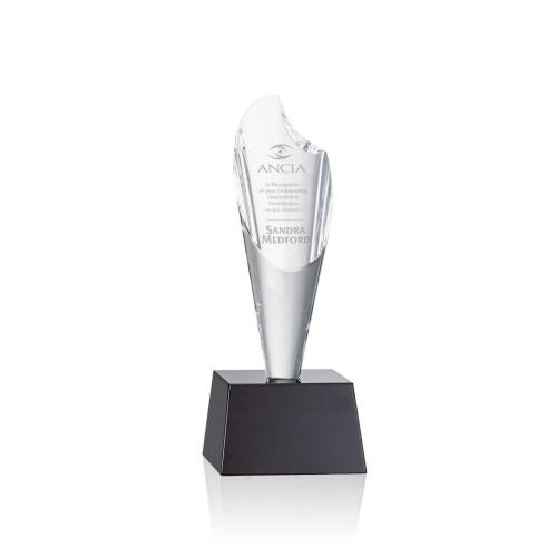 Awards and Trophies - Crystal Awards - Trinity Torch - Black