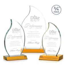 Croydon Amber Flame Crystal Award - Awards and Trophies