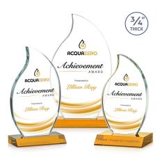 Croydon Full Color Amber Flame Crystal Award - Awards and Trophies