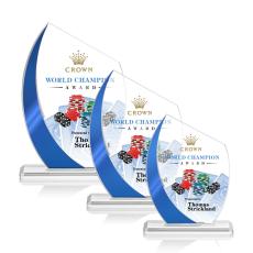 Employee Gifts - Wadebridge Full Color  Blue Peaks Crystal Award