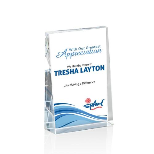 Awards and Trophies - Crystal Awards - Tweed Full Color Rectangle Crystal Award