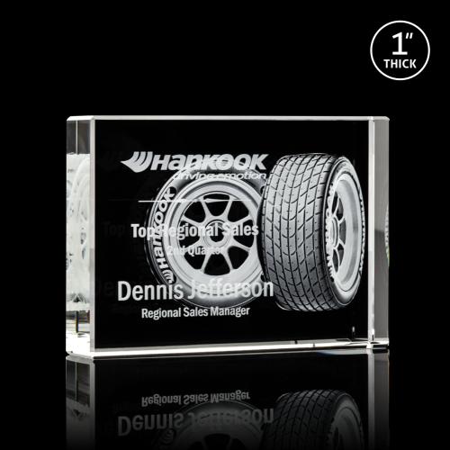 Awards and Trophies - Crystal Awards - York 3D Rectangle Crystal Award