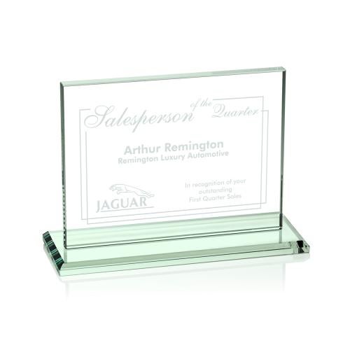Awards and Trophies - Crystal Awards - Glass Awards - Emperor Jade (Horiz) Rectangle Glass Award