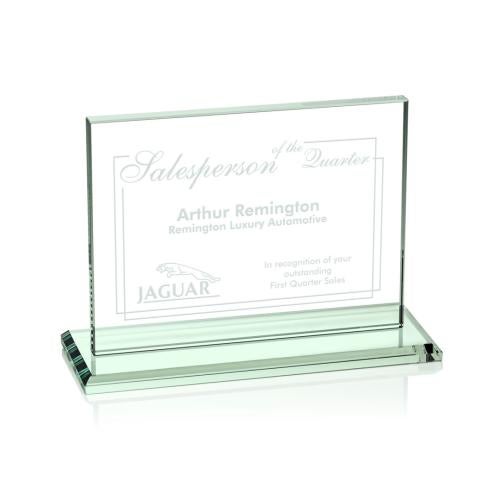 Awards and Trophies - Crystal Awards - Glass Awards - Emperor Jade (Horiz) Rectangle Glass Award