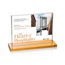 Emperor Full Color Amber (Horiz) Rectangle Crystal Award