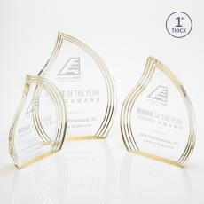 Tidworth Gold Flame Acrylic Award - Acrylic Awards