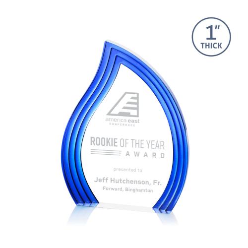 Awards and Trophies - Acrylic Awards - Tidworth Blaze Blue Flame Acrylic Award