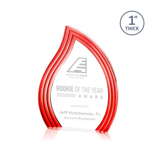 Awards and Trophies - Acrylic Awards - Tidworth Blaze Red Flame Acrylic Award